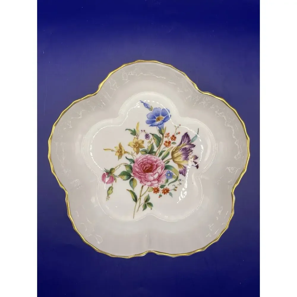 Vintage Royal Worcester Witley Garden Fine Bone China scalloped Dish